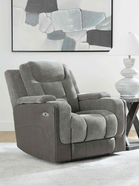 Mixed Motion Shadow Power Recliner by Ashley at Eve Furniture