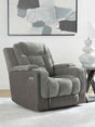 Mixed Motion Shadow Power Recliner by Ashley at Eve Furniture