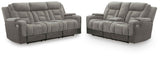 Mixed Motion Shadow Power Reclining Living Room Set by Ashley at Eve Furniture