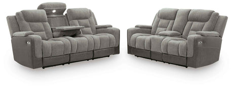 Mixed Motion Shadow Power Reclining Living Room Set by Ashley at Eve Furniture