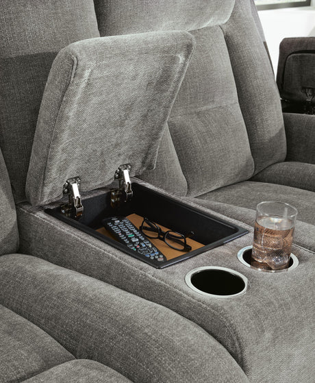 Mixed Motion Shadow Power Reclining Living Room Set by Ashley at Eve Furniture
