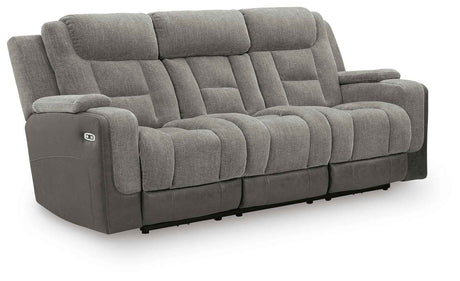 Mixed Motion Shadow Power Reclining Sofa by Ashley at Eve Furniture