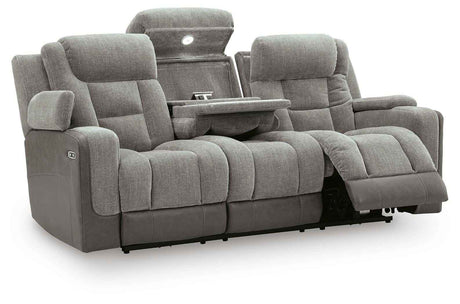 Mixed Motion Shadow Power Reclining Sofa by Ashley at Eve Furniture