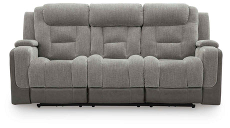 Mixed Motion Shadow Power Reclining Sofa by Ashley at Eve Furniture