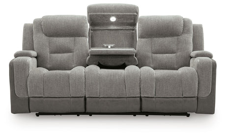 Mixed Motion Shadow Power Reclining Sofa by Ashley at Eve Furniture