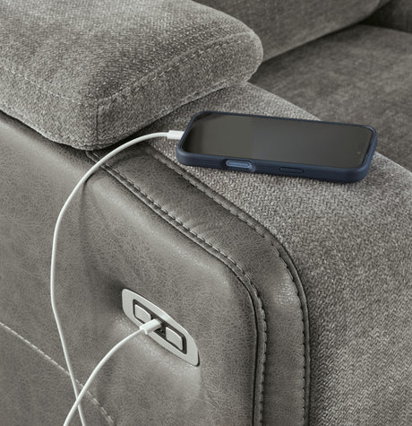 Mixed Motion Shadow Power Reclining Sofa by Ashley at Eve Furniture