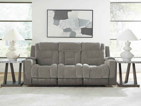 Mixed Motion Shadow Power Reclining Sofa by Ashley at Eve Furniture