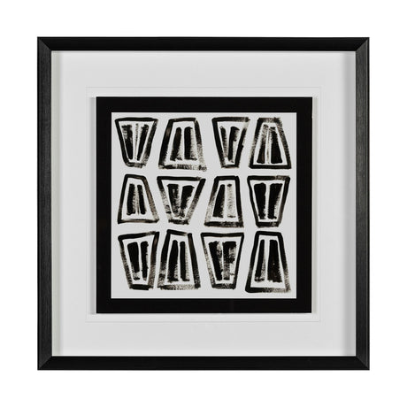 Mixed Signals VI by June Erica Vess a Hand Embellished Textured Framed Art Print Matted under Glass by Mercana at Eve Furniture