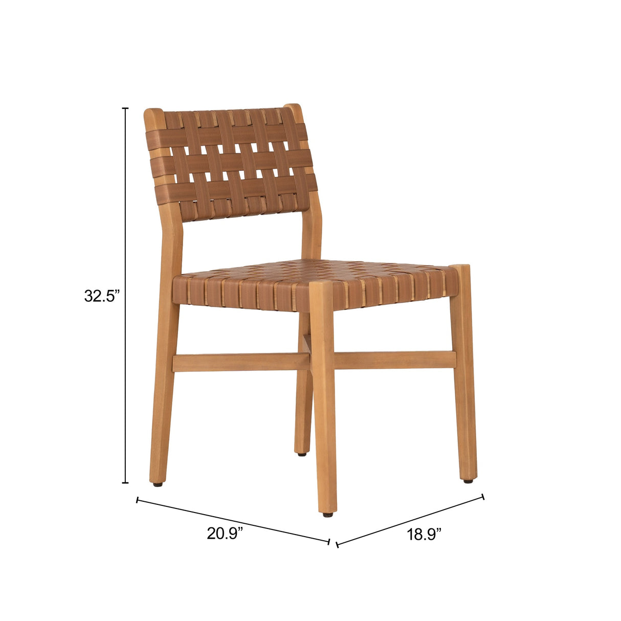 Mizuya Brown Outdoor Dining Chair by Zuomod at Eve Furniture