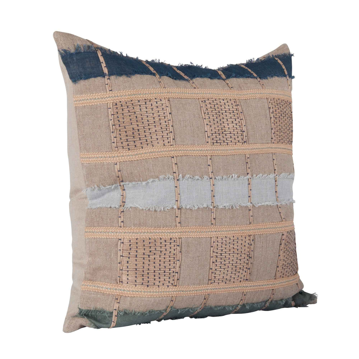 ML Stratton Natural/Blue Multi Multiple Sizes Throw Pillow (Set of 2) by Classic Home at Eve Furniture