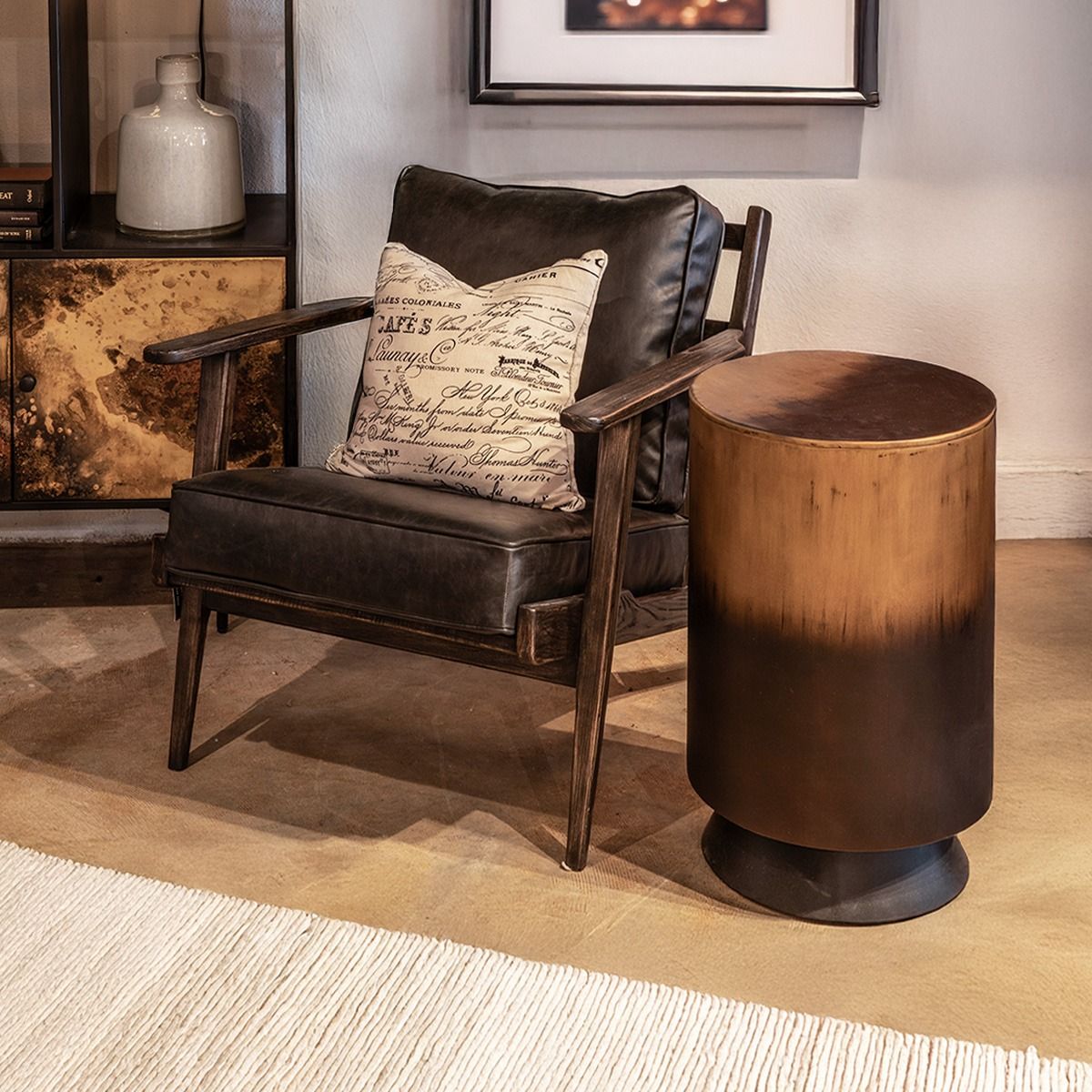 Moab 15" Side Table in Oxidized Brass by Home Trends & Design at Eve Furniture