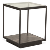 Moab 18" Side Table with Glass Top in Oxidized Black by Home Trends & Design at Eve Furniture