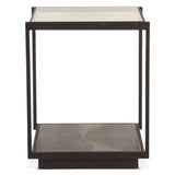 Moab 18" Side Table with Glass Top in Oxidized Black by Home Trends & Design at Eve Furniture