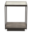 Moab 18" Side Table with Glass Top in Oxidized Black by Home Trends & Design at Eve Furniture
