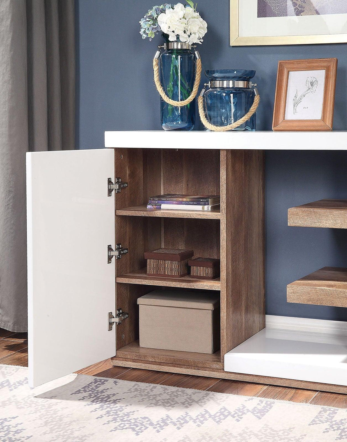 Moa White/Natural Tone Sofa Table by Furniture of America at Eve Furniture