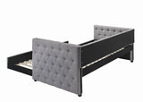 Mockern Gray Tufted Upholstered Daybed with Trundle