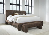 Mocoa Mongoose King Fully Upholstered Platform Bed by Modus Furniture at Eve Furniture