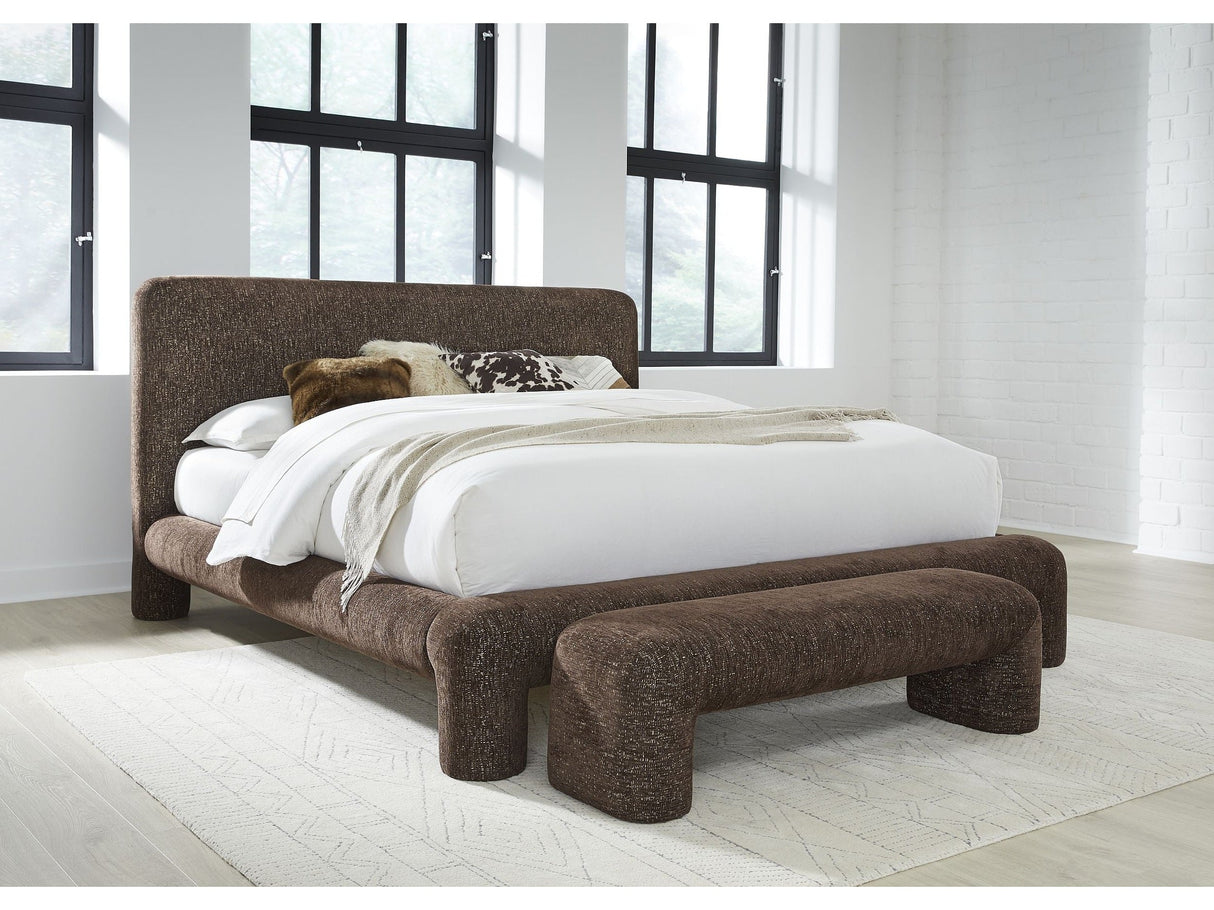 Mocoa Mongoose King Fully Upholstered Platform Bed by Modus Furniture at Eve Furniture
