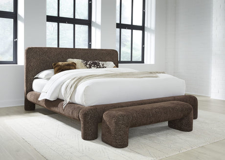 Mocoa Mongoose Queen Fully Upholstered Platform Bed by Modus Furniture at Eve Furniture