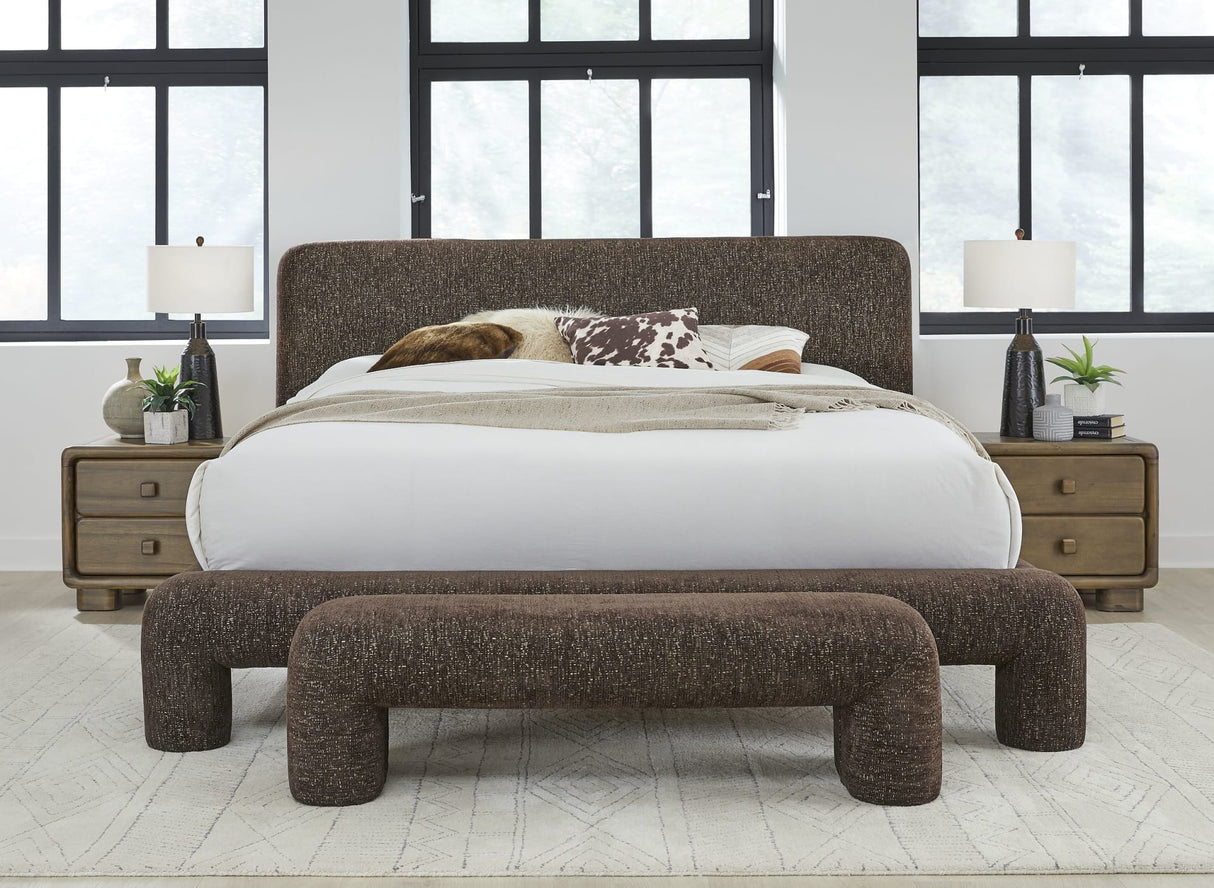 Mocoa Mongoose Queen Fully Upholstered Platform Bed by Modus Furniture at Eve Furniture