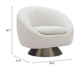 Modan Misty Gray Swivel Chair by Zuomod at Eve Furniture