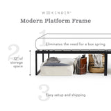 Modern Black Full Platform Bed Frame by Malouf at Eve Furniture