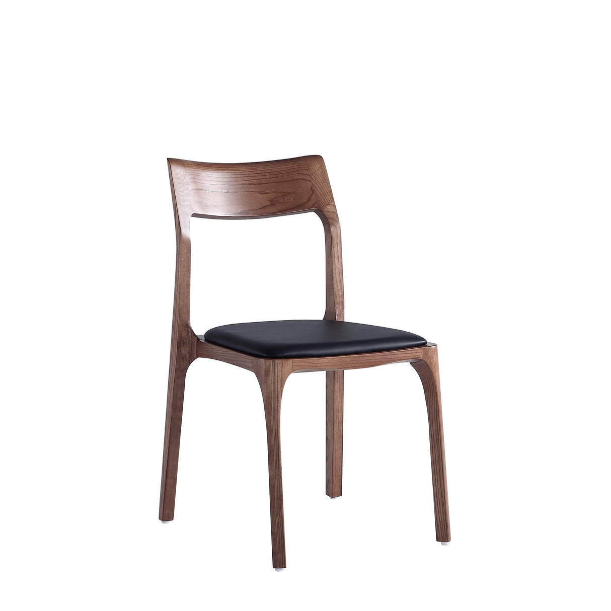 Moderno Stackable Dining Chair in Walnut and Black (Set of 2) by Manhattan Comfort at Eve Furniture