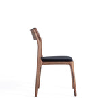 Moderno Stackable Dining Chair in Walnut and Black (Set of 2) by Manhattan Comfort at Eve Furniture
