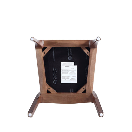 Moderno Stackable Dining Chair in Walnut and Black (Set of 2) by Manhattan Comfort at Eve Furniture