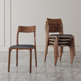 Moderno Stackable Dining Chair in Walnut and Black (Set of 4) by Manhattan Comfort at Eve Furniture