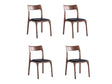 Moderno Stackable Dining Chair in Walnut and Black (Set of 4) by Manhattan Comfort at Eve Furniture