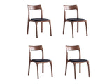 Moderno Stackable Dining Chair in Walnut and Black (Set of 4) by Manhattan Comfort at Eve Furniture