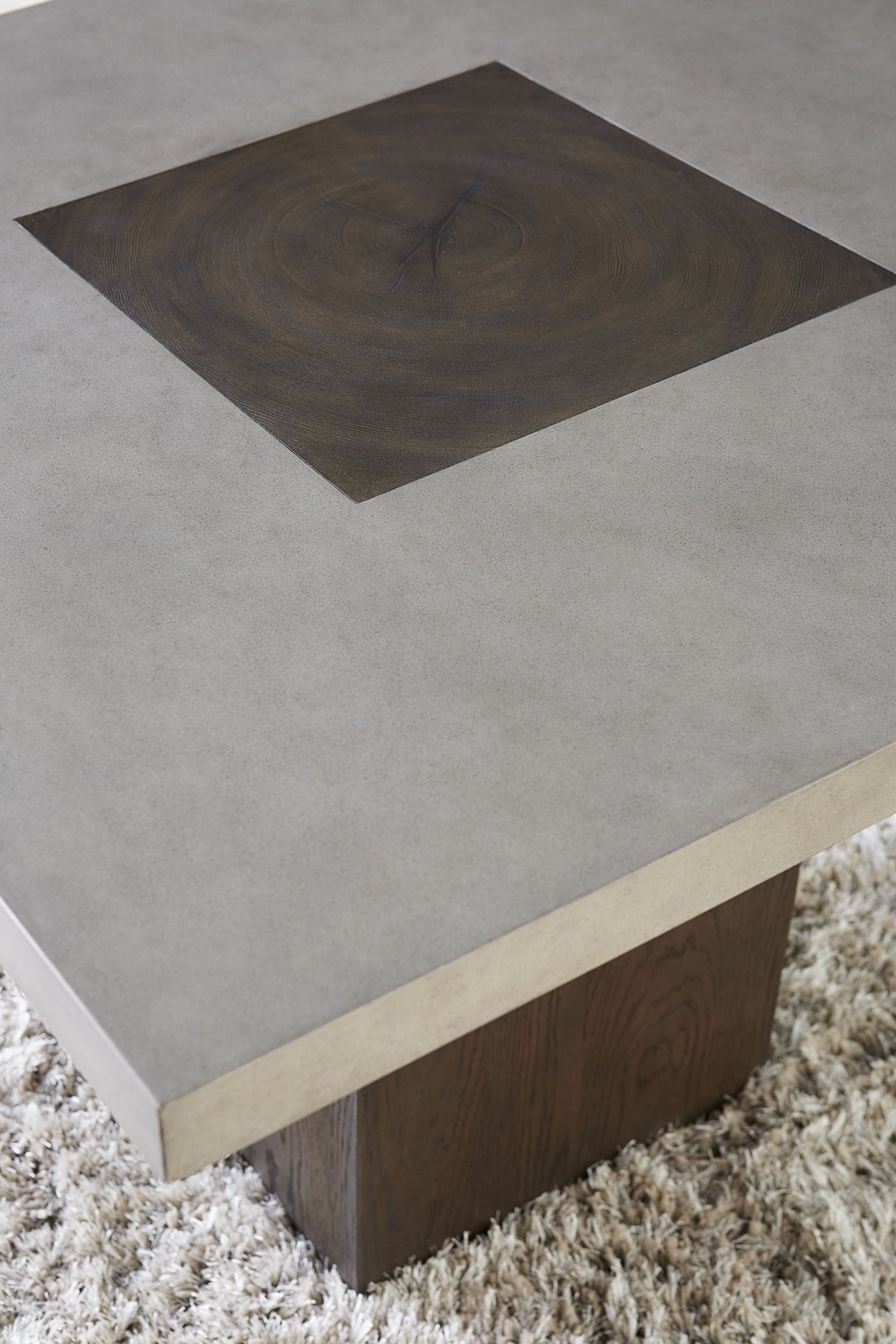 Modesto Concrete Top Wood Base Dining Table in Natural Concrete and French Roast by Modus Furniture at Eve Furniture