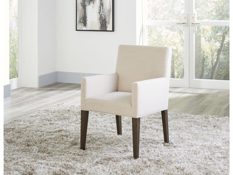 Modesto Upholstered Arm Chair in Abalone Linen and French Roast (Set of 2) by Modus Furniture at Eve Furniture