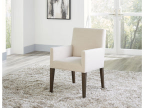 Modesto Upholstered Arm Chair in Abalone Linen and French Roast (Set of 2) by Modus Furniture at Eve Furniture