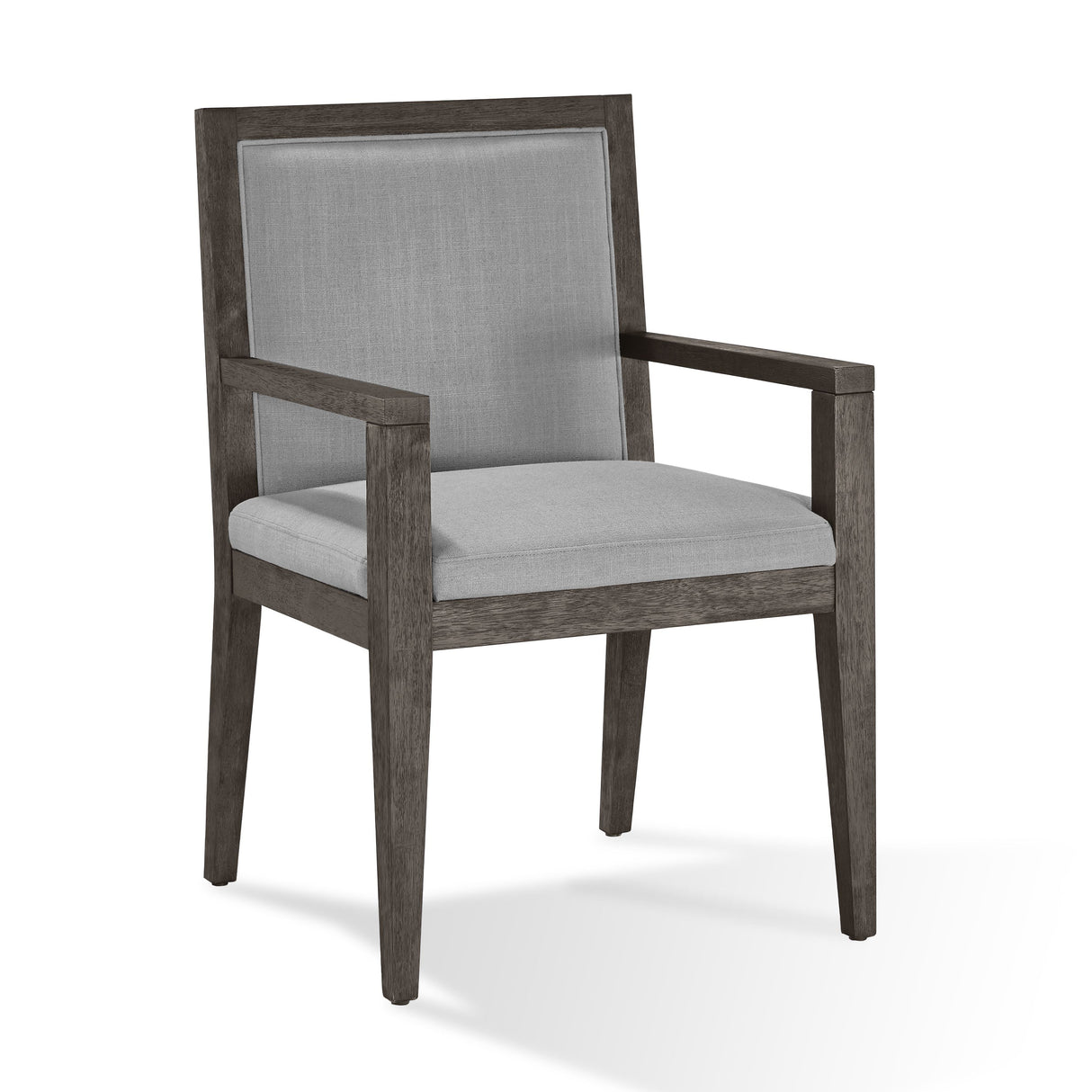 Modesto Wood Frame Upholstered Arm Chair in Koala Linen and French Roast (Set of 2) by Modus Furniture at Eve Furniture
