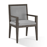 Modesto Wood Frame Upholstered Arm Chair in Koala Linen and French Roast (Set of 2) by Modus Furniture at Eve Furniture