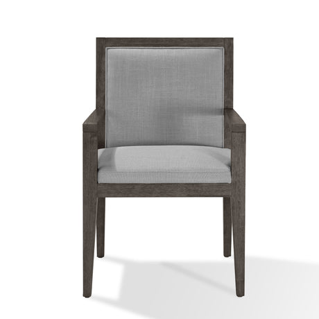 Modesto Wood Frame Upholstered Arm Chair in Koala Linen and French Roast (Set of 2) by Modus Furniture at Eve Furniture