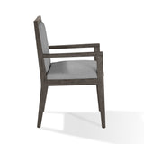 Modesto Wood Frame Upholstered Arm Chair in Koala Linen and French Roast (Set of 2) by Modus Furniture at Eve Furniture