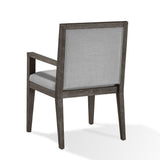 Modesto Wood Frame Upholstered Arm Chair in Koala Linen and French Roast (Set of 2) by Modus Furniture at Eve Furniture
