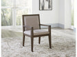 Modesto Wood Frame Upholstered Arm Chair in Koala Linen and French Roast (Set of 2) by Modus Furniture at Eve Furniture