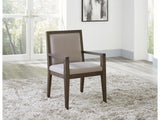 Modesto Wood Frame Upholstered Arm Chair in Koala Linen and French Roast (Set of 2) by Modus Furniture at Eve Furniture