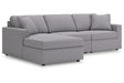 Modmax Granite 3-Piece Sectional with LAF Chaise by Ashley at Eve Furniture
