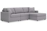 Modmax Granite 3-Piece Sectional with RAF Chaise by Ashley at Eve Furniture