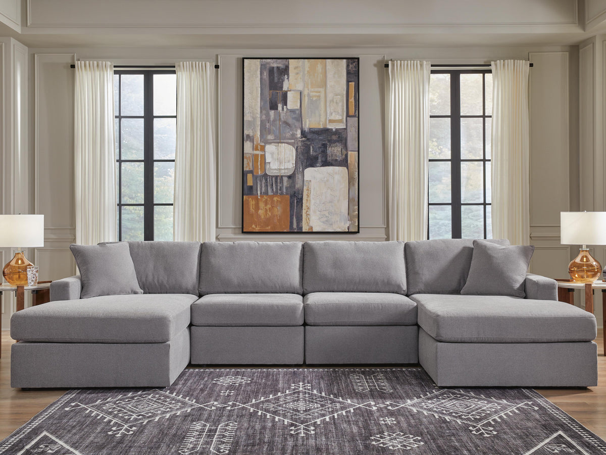 Modmax Granite 4-Piece Double Storage Chaise Sectional by Ashley at Eve Furniture