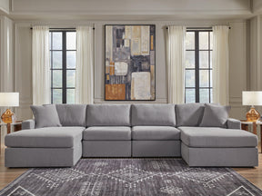 Modmax Granite 4-Piece Double Storage Chaise Sectional by Ashley at Eve Furniture