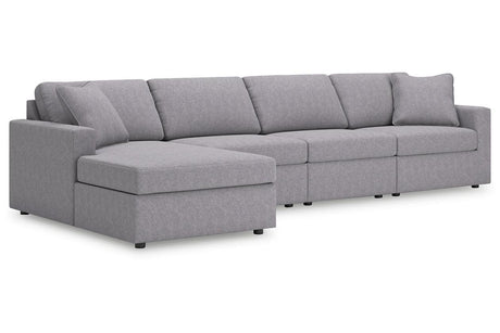 Modmax Granite 4-Piece Sectional with LAF Chaise by Ashley at Eve Furniture