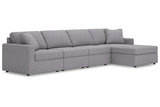 Modmax Granite 4-Piece Sectional with RAF Chaise by Ashley at Eve Furniture