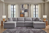 Modmax Granite 4-Piece Sectional with Two Chaise by Ashley at Eve Furniture