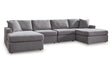 Modmax Granite 4-Piece Sectional with Two Chaise by Ashley at Eve Furniture